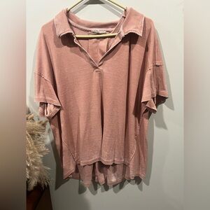 Jane and Delancey Pink Short Sleeve Top